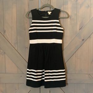 J. Crew Black and White Striped Dress